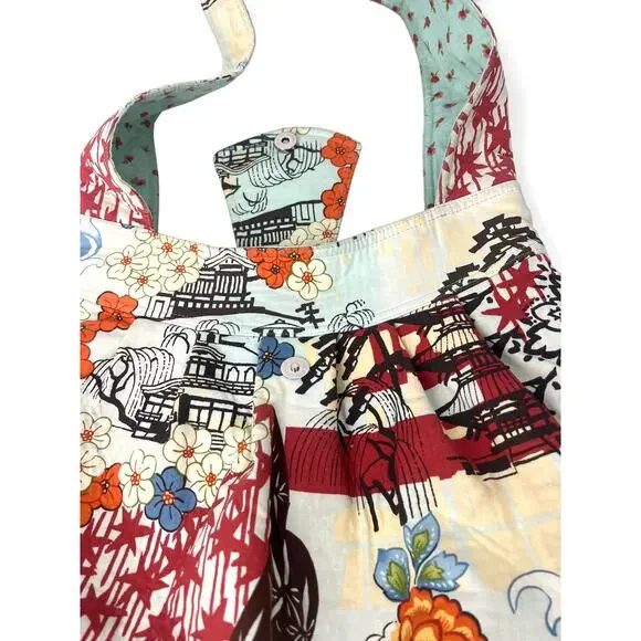 Artisan J. Castle Designer Bag Handbag Purse Tote Large Japanese Asian Noren - Picture 3 of 8